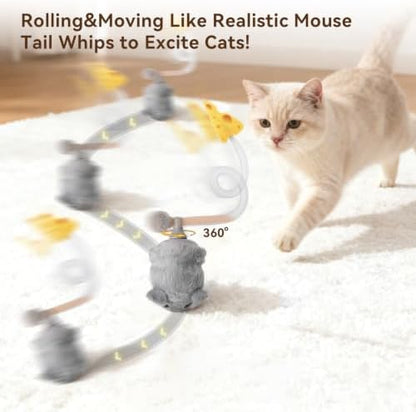 Migipaws Interactive MigiMouse Cat Toy 360° Rolling & Spin - Image 2