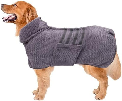 Geyecete Pineapple Grid Fast Drying Super Absorbent Dog Cat Bath Robe Towel by Geyecete