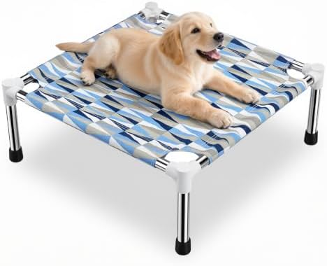 Raised Elevated Dog Bed, Lifted Cooling Stainless Steel Pet Dogs Cot by Unknown