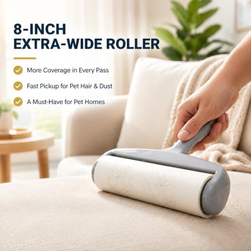 8 Inch Extra Sticky Large Lint Roller Refills - Image 4