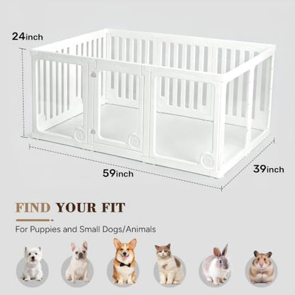Heeyoo Clear Acrylic Dog Playpen - Image 2