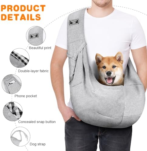 Dog Sling Carrier with Padded Strap, Reversible Pet Carrier - Image 3