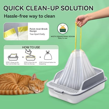 Drawstring Cat Litter Box Liners, Extra Large 41×17.7 In - Image 4