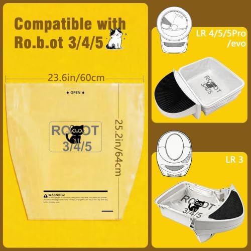 Litter Box Liners 120 Count for Litter R.o.bot 3/4/5-25.2 x 23.6 IN - Image 2