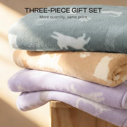 Luciphia Dog Blanket 3 Pack, Soft Cozy Fleece Throw - Image 5