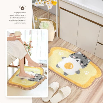 Molesun Cat Bath Mat 18x26, Soft Absorbent Microfiber Bath Rugs - Image 3