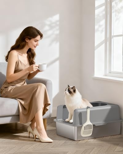 Stainless Steel Cat Litter Box, Extra Large High Sided Litter Boxs - Image 7