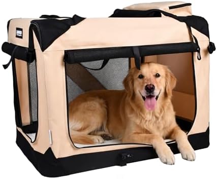 JESPET 3 Door Portable Collapsible Soft Dog Crate Carrier by JESPET
