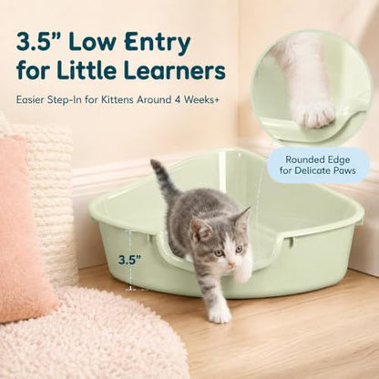 Corner Litter Box, Low Entry Kitten Litter Box - Image 3