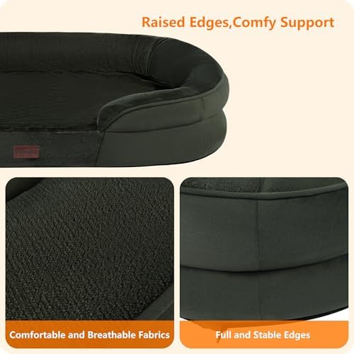 Dwanton Orthopedic Waterproof Large Dog Bed Sofa, Gel Memory Foam - Image 5