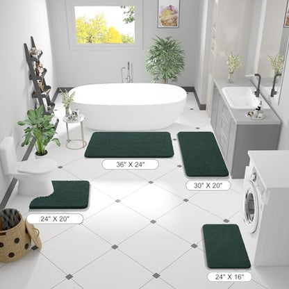 OLANLY Large Bathroom Rugs 70x46, Extra Soft Absorbent Chenille Bath Rugs - Image 2
