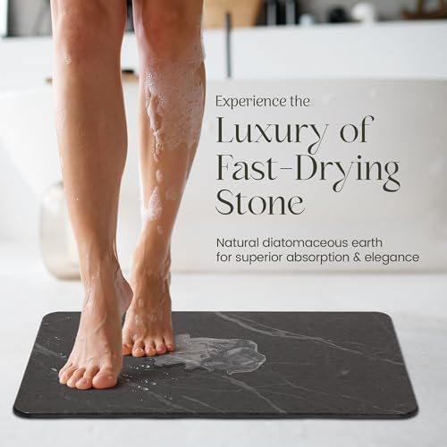 Quick Dry Shower Stone Bath Mat, Super Absorbent & Non-Slip 24 x 16 Inch - Image 4