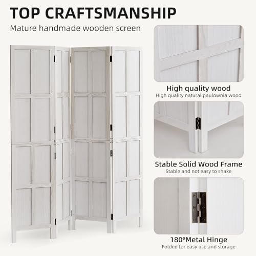 4 Panel Room Divider, 2-in-1 Detachable Privacy Screen - Image 5