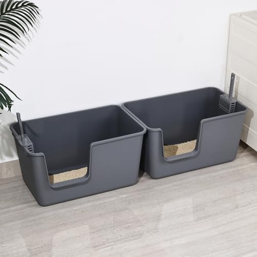 2-Pack Extra Large Open Top High Side Cat Litter Boxes - Image 4