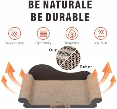 Extra Large Cat Scratcher Bed, Sofa Shaped Cardboard Couch - Image 3
