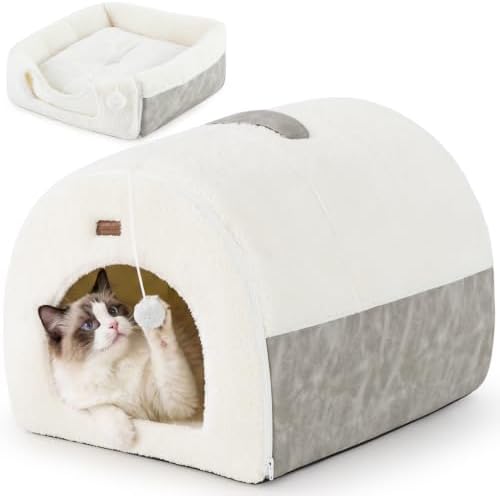 ZOMISIA 2in1 Cat Bed Cave for Indoor Cats & Small Dog, by Zomisia