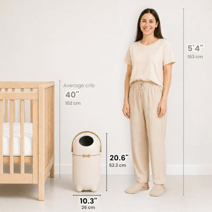 iTouchless Odor-Locking Nursery Pail | 2026 Award-Winning Bin | Boho White - Image 6