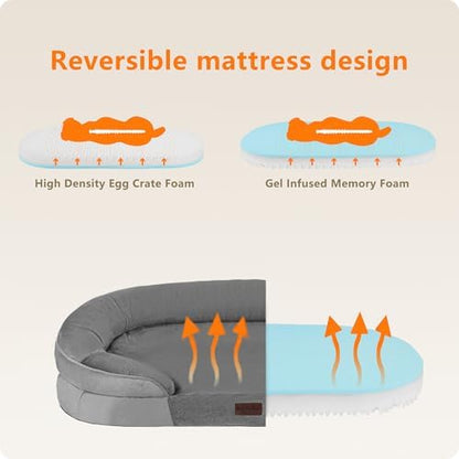 Dwanton Orthopedic Waterproof X-Large Dog Bed Sofa, Gel Memory Foam - Image 3