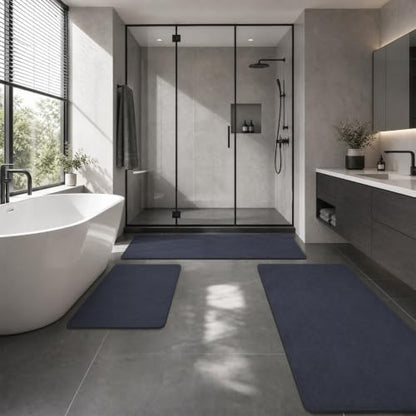 MontVoo -Bath Mat Rug-Rubber Backing Non Slip Quick Dry Absorbent Thin Bathroom - Image 6