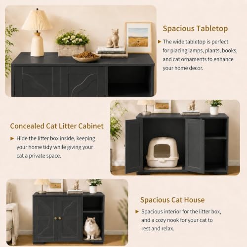 Garvee Cat Litter Box Enclosure, Large Cat House - Image 6