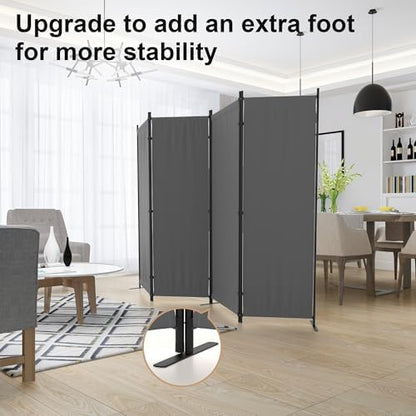 Room Divider, 4 Panel Folding Screen, 88” Portable Separating 3 Feet - Image 4