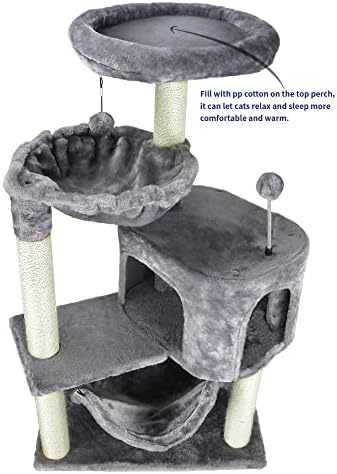 YUNIQUE Cat Tree with Cat Condo and Big Hammock - Image 4