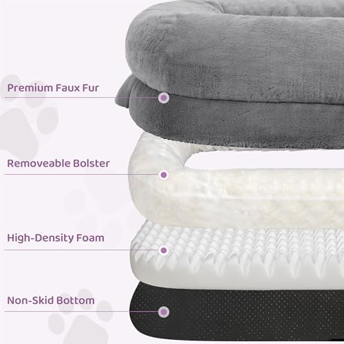 Murago Human Dog Bed for Adults, Light Grey - Image 4