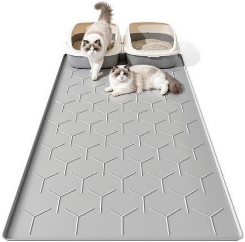 Bulkniu Silicone XL Cat Litter Mat, Raised Edge Waterproof by Bulkniu