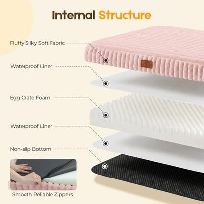Orthopedic Dog Bed for Medium Dog, Waterproof Washable Pet Bed for Crate - Image 3