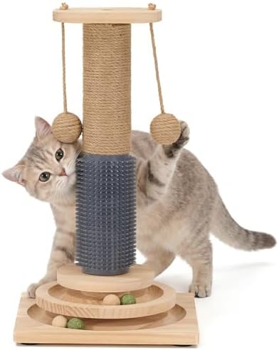 4-in-1 Solid Wood Cat Scratching Post by Unknown