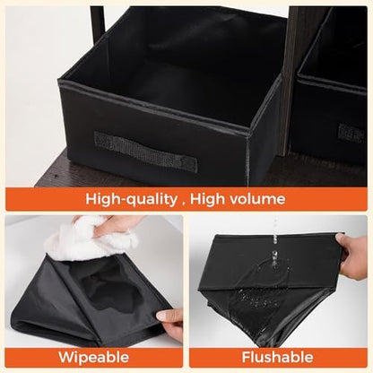 DWANTON Cat Litter Box Enclosure, 2 Storage Shelves and 2 Drawers - Image 6