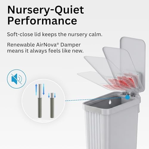 Patented 13 Gallon Step Diaper Pail, Fits Kitchen Bags, Odor Filter, 50L Baby - Image 5