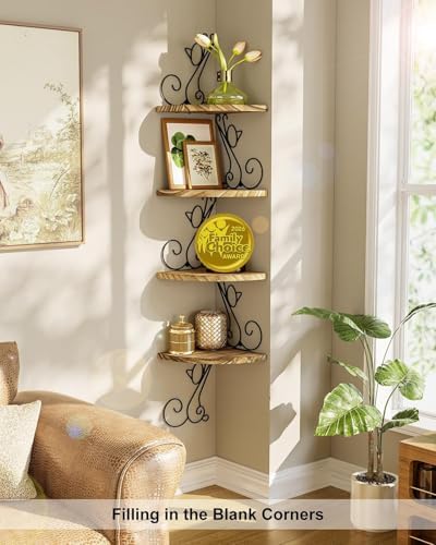 Alsonerbay 4-Tier Cat Shaped Corner Shelf Wall Mount, Carbonized Black - Image 3