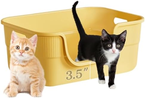 Low Entry Kitty Litter Box for Small Cats, Kittens Litter Boxes by TehoaoWomensClothes