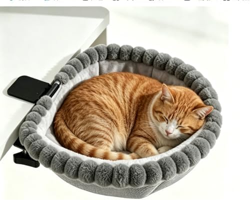Desk Cat Bed Hammock Foldable, Sunken Semi-Circular Cat Perch by Unknown