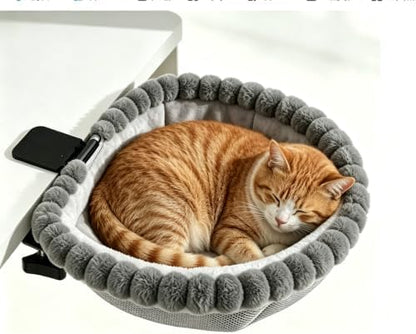 Desk Cat Bed Hammock Foldable, Sunken Semi-Circular Cat Perch by Unknown