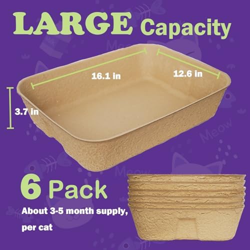 JINVOGREEN 6 Pack Disposable Litter Boxes - Image 2