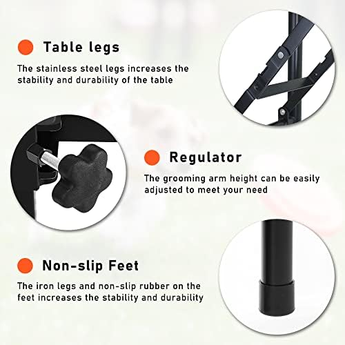 LEIBOU 36-inch Height Adjustable and Foldable Pet Dog Grooming Table - Image 4