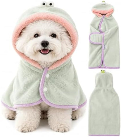 Dog Bathrobe Towel, Soft Hooded Dog Drying Wrap by Unknown