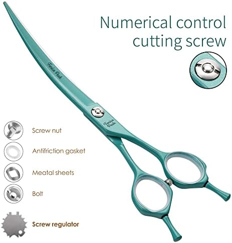 7" Professional Curved Dog Grooming Scissors, Japanese 440C Stainless Steel Dog - Image 3