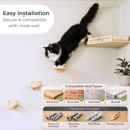 Cat Wall Shelves, Solid Wood Corner Bed, 3 Steps - Image 4