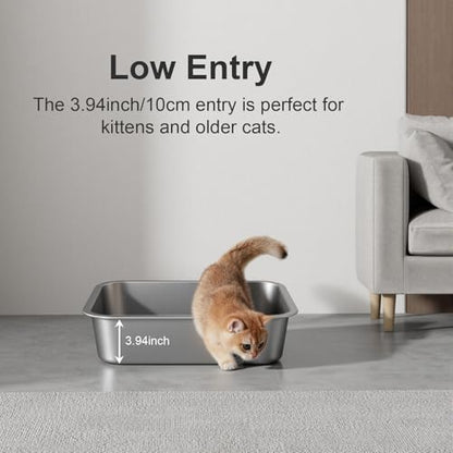 Small Stainless Steel Cat Litter Box - Image 6