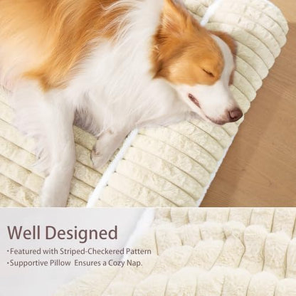 Orthopedic Large Dog Bed Pillow Pet Sofa Bed 48''X30'' Ivory - Image 5