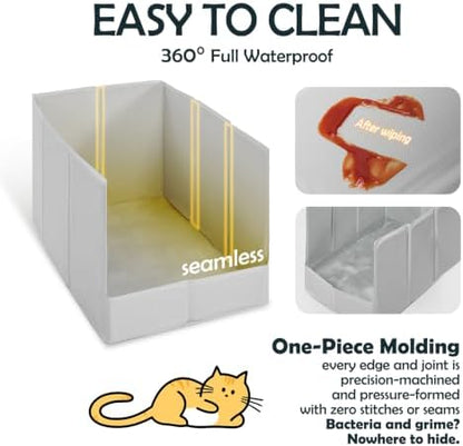 MEEXPAWS Cat Litter Box Enclosure, Foldable Waterproof Splash Guard - Image 5