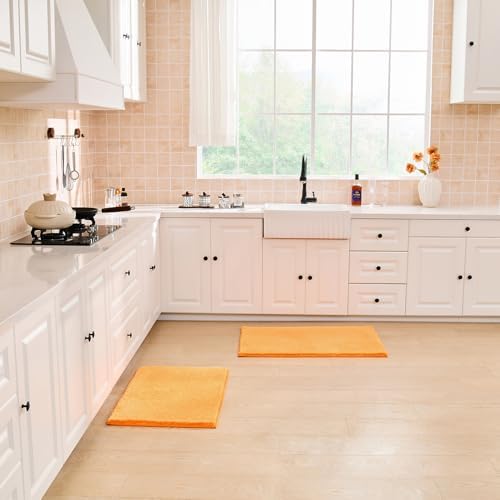 CozeCube Orange 36"x24" Shaggy Non Slip Soft Washable Bath Mat - Image 5