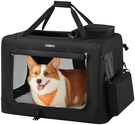 Feandrea Collapsible Soft Dog Crate, Portable Travel Carrier, 28 Inches by FeandreabySONGMICSHOME
