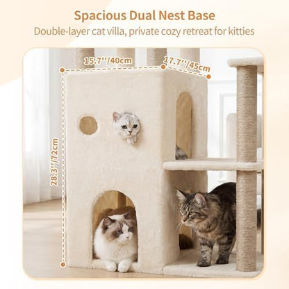 Heybly Cat Tree, 59.4" Secure Anti-Tip Cat Tower - Image 3