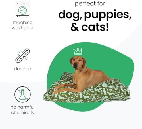 Molly Mutt Light Green Dog Bed Cover, Non-Toxic & 100% Cotton - Image 3