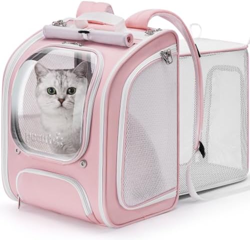 Pecute Cat Backpack Carrier, Cat Bubble, 12.6" L x 10.2" W x 16.5" H by pecute