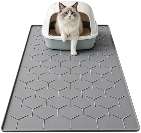 Garoopion Silicone Cat Litter Mat 34×22 inch, Dark Gray by Garoopion